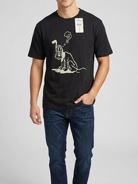 NWT Disney Black Pluto Graphic T-Shirt by Giordano – Size Medium